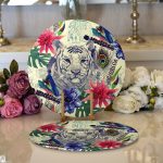 Realhomes Özel Tasarım Suluboya Amazon Desenli Dijital Baskılı 2'li Yuvarlak Servis Altlığı - Supla Realhomes