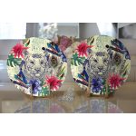 Realhomes Özel Tasarım Suluboya Amazon Desenli Dijital Baskılı 2'li Yuvarlak Servis Altlığı - Supla Realhomes