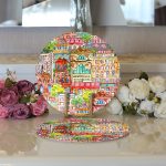 - Supla2li-3433-Gorsel3 - Realhomes Realhomes Rengarenk Evler Özel Tasarımlı Kumaş 2'li Yuvarlak Servis Altlığı - Supla Realhomes