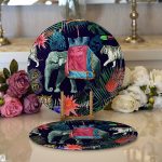 - Supla2li-3441-Gorsel1 - Realhomes Realhomes Amazon Etnik Fil Motifli Dijital Baskılı 2'li Yuvarlak Servis Altlığı - Supla Realhomes