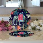 - Supla2li-3441-Gorsel3 - Realhomes Realhomes Amazon Etnik Fil Motifli Dijital Baskılı 2'li Yuvarlak Servis Altlığı - Supla Realhomes