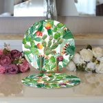 Realhomes Özel Tasarım Dijital Baskılı Modern 2'li Yuvarlak Servis Altlığı - Supla Realhomes