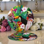 Realhomes Amazon Papağan Temalı Dijital Baskılı Modern 2'li Yuvarlak Servis Altlığı - Supla Realhomes