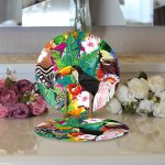 Realhomes Amazon Papağan Temalı Dijital Baskılı Modern 2'li Yuvarlak Servis Altlığı - Supla Realhomes