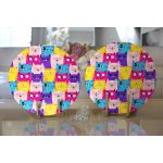 Realhomes Renkli Kedicikler Çocuk Odası Özel Tasarım Modern 2'li Yuvarlak Servis Altlığı - Supla Realhomes