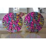 Realhomes Renkli Leopar Desenli Dijtal Baskılı Modern 2'li Yuvarlak Servis Altlığı - Supla Realhomes