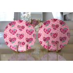 - Supla2li-3648-Gorsel2 - Realhomes Realhomes Pembe Kalpler Dijtal Baskılı 2'li Yuvarlak Servis Altlığı - Supla Realhomes