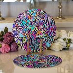 - Supla2li-3684-Gorsel1 - Realhomes Realhomes Multi Renkler Dijital Baskılı Modern 2'li Yuvarlak Servis Altlığı - Supla Realhomes