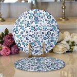 - Supla2li-3706-Gorsel1 - Realhomes Realhomes Nazar Boncuğu Motifli Dijital Baskılı Modern 2'li Yuvarlak Servis Altlığı - Supla Realhomes