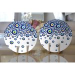 Realhomes Nazar Boncuğu Motifli Dijital Baskılı Modern 2'li Yuvarlak Servis Altlığı - Supla Realhomes