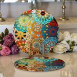 - Supla2li-3721-Gorsel1 - Realhomes Realhomes Özel Tasarım Dijital Baskılı Modern 2'li Yuvarlak Servis Altlığı - Supla Realhomes