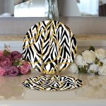 - Supla2li-3778-Gorsel3 - Realhomes Realhomes Zebra Zeminde Zincir Desen Özel Tasarım Dijital Baskılı Modern 2'li Yuvarlak Servis Altlığı - Supla Realhomes