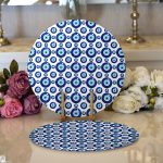 - Supla2li-3823-Gorsel1 - Realhomes Realhomes Nazar Boncuğu Motifli Dijital Baskılı Modern 2'li Yuvarlak Servis Altlığı - Supla Realhomes