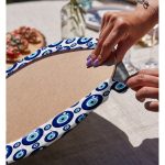 - Supla2li-3823-Gorsel4 - Realhomes Realhomes Nazar Boncuğu Motifli Dijital Baskılı Modern 2'li Yuvarlak Servis Altlığı - Supla Realhomes