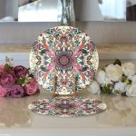 - Supla2li-3840-Gorsel3 - Realhomes  Realhomes Özel Tasarım Dijital Baskılı Modern 2'li Yuvarlak Servis Altlığı - Supla Realhomes