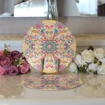 - Supla2li-3841-Gorsel3 - Realhomes Realhomes Özel Tasarım Dijital Baskılı Modern 2'li Yuvarlak Servis Altlığı - Supla Realhomes