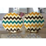 Realhomes Modern Zigzag Desen Dijital Baskılı 2'li Yuvarlak Servis Altlığı - Supla Realhomes