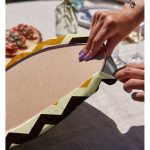 Realhomes Modern Zigzag Desen Dijital Baskılı 2'li Yuvarlak Servis Altlığı - Supla Realhomes