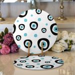 - Supla2li-4927-Gorsel1 - Realhomes  Realhomes Nazar Boncuklu Dijital Baskılı Modern 2'li Yuvarlak Servis Altlığı - Supla Realhomes