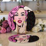 - Supla2li-5-Gorsel1 - Realhomes Realhomes Pop Art Retro Dijital Baskılı Modern 2'li Yuvarlak Servis Altlığı - Supla Realhomes