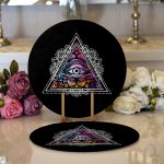 - Supla2li-5002-Gorsel1 - Realhomes Realhomes Üçüncü Göz Motifli Özel Tasarım Dijital Baskılı Modern 2'li Yuvarlak Servis Altlığı - Supla Realhomes