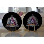 - Supla2li-5002-Gorsel2 - Realhomes Realhomes Üçüncü Göz Motifli Özel Tasarım Dijital Baskılı Modern 2'li Yuvarlak Servis Altlığı - Supla Realhomes