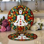 - Supla2li-5003-Gorsel1 - Realhomes Realhomes Uzak Doğu Yoga Motifleri Mandalas Özel Tasarım Dijital Baskılı Modern 2'li Yuvarlak Servis Altlığı - Supla Realhomes