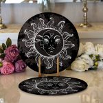 - Supla2li-5006-Gorsel1 - Realhomes Realhomes Özel Tasarım Güneş Ay Motifli Modern 2'li Yuvarlak Servis Altlığı - Supla Realhomes