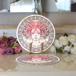 - Supla2li-5008-Gorsel3 - Realhomes Realhomes Medusa Gorgon Özel Tasarım Dijital Baskılı Modern 2'li Yuvarlak Servis Altlığı - Supla Realhomes