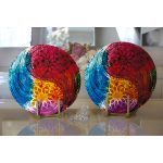 - Supla2li-5029-Gorsel2 - Realhomes Realhomes Renkli Uzak Doğu Denge İkonlu Dijital Baskılı Modern 2'li Yuvarlak Servis Altlığı - Supla Realhomes