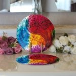 - Supla2li-5029-Gorsel3 - Realhomes Realhomes Renkli Uzak Doğu Denge İkonlu Dijital Baskılı Modern 2'li Yuvarlak Servis Altlığı - Supla Realhomes