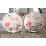 Realhomes Cup Cake Dijital Baskılı Modern 2'li Yuvarlak Servis Altlığı - Supla Realhomes