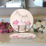 Realhomes Cup Cake Dijital Baskılı Modern 2'li Yuvarlak Servis Altlığı - Supla Realhomes