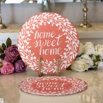 Realhomes Home Sweet Home Dijital Baskılı Modern 2'li Yuvarlak Servis Altlığı - Supla Realhomes