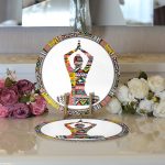 - Supla2li-5053-Gorsel3 - Realhomes Realhomes Siyah Zeminde Yoga Motifli Modern 2'li Yuvarlak Servis Altlığı - Supla Realhomes