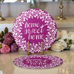 - Supla2li-506-Gorsel1 - Realhomes Realhomes Home Sweet Home Dijital Baskılı Modern 2'li Yuvarlak Servis Altlığı - Supla Realhomes