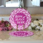 - Supla2li-506-Gorsel3 - Realhomes Realhomes Home Sweet Home Dijital Baskılı Modern 2'li Yuvarlak Servis Altlığı - Supla Realhomes