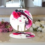 - Supla2li-5076-Gorsel3 - Realhomes Realhomes Sulu Boya Özel Tasarım Fashion Women Dijital Baskılı Modern 2'li Yuvarlak Servis Altlığı - Supla Realhomes