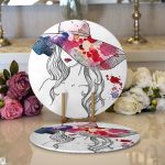 - Supla2li-5078-Gorsel1 - Realhomes Realhomes Fashion Girl Şapka Özel Tasarım Dijital Baskılı Modern 2'li Yuvarlak Servis Altlığı - Supla Realhomes