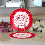 - Supla2li-508-Gorsel3 - Realhomes Realhomes Home Sweet Home Dijital Baskılı Modern 2'li Yuvarlak Servis Altlığı - Supla Realhomes