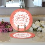 - Supla2li-509-Gorsel3 - Realhomes Realhomes Home Sweet Home Dijital Baskılı Modern 2'li Yuvarlak Servis Altlığı - Supla Realhomes