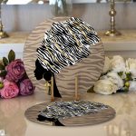 Realhomes Vizon Zeminde Zenci Kadın Tasarımlı Modern 2'li Yuvarlak Servis Altlığı - Supla Realhomes