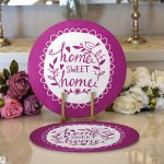 - Supla2li-510-Gorsel1 - Realhomes Realhomes Home Sweet Home Dijital Baskılı Modern 2'li Yuvarlak Servis Altlığı - Supla Realhomes