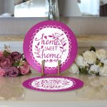 - Supla2li-510-Gorsel3 - Realhomes Realhomes Home Sweet Home Dijital Baskılı Modern 2'li Yuvarlak Servis Altlığı - Supla Realhomes