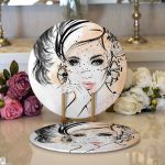 - Supla2li-5103-Gorsel1 - Realhomes Realhomes Karakalem Çizimli Fashion Women Modern 2'li Yuvarlak Servis Altlığı - Supla Realhomes