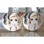 - Supla2li-5103-Gorsel2 - Realhomes Realhomes Karakalem Çizimli Fashion Women Modern 2'li Yuvarlak Servis Altlığı - Supla Realhomes