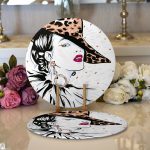 - Supla2li-5104-Gorsel1 - Realhomes Realhomes Şapkalı Fashion Girl Desenli Modern 2'li Yuvarlak Servis Altlığı - Supla Realhomes