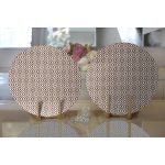 Realhomes Özel Tasarım Kahve İkat Desenli Dijital Baskılı Modern 2'li Yuvarlak Servis Altlığı - Supla Realhomes