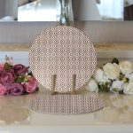 Realhomes Özel Tasarım Kahve İkat Desenli Dijital Baskılı Modern 2'li Yuvarlak Servis Altlığı - Supla Realhomes