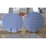 - Supla2li-5116lacivert-Gorsel2 - Realhomes  Realhomes Özel Tasarım Lacivert İkat Desenli Dijital Baskılı Modern 2'li Yuvarlak Servis Altlığı - Supla Realhomes